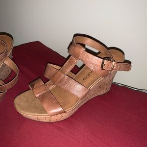 Franco Sarto Brown Wedges 7.5